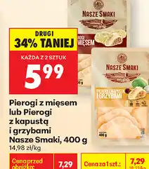 Biedronka Pierogi z mięsem lub Pierogi z kapustą i grzybami Nasze Smaki oferta