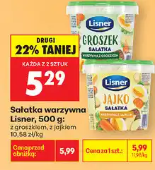 Biedronka Sałatka warzywna Lisner, 500 g: z groszkiem, z jajkiem oferta