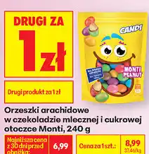 Biedronka Orzeszki arachidowe w czekoladzie mlecznej i cukrowej otoczce Monti oferta
