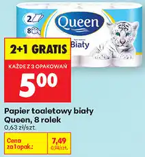 Biedronka Papier toaletowy biały Queen, 8 rolek oferta