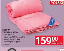 Selgros Kołdra z pierzem gęsim oferta