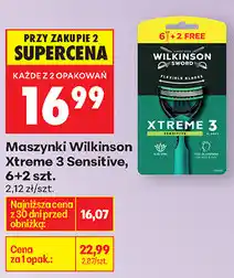 Biedronka Maszynki Wilkinson Xtreme 3 Sensitive, 6+2 szt oferta