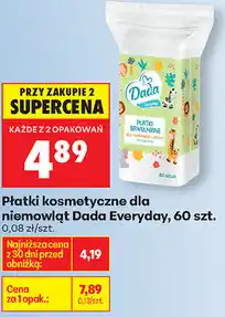 Biedronka Płatki kosmetyczne dla niemowląt Dada Everyday, 60 szt oferta