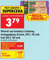 Biedronka Worki na śmieci z taśmą ściągającą Zosia, 35 l, 15 szt. lub 60 l, 10 szt oferta