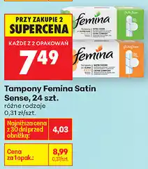 Biedronka Tampony Femina Satin Sense, 24 szt. (różne rodzaje) oferta