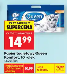 Biedronka Papier toaletowy Queen Komfort, 10 rolek oferta