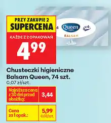 Biedronka Chusteczki higieniczne Balsam Queen, 74 szt oferta