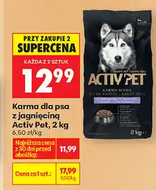 Biedronka Karma dla psa z jagnięciną Activ Pet oferta