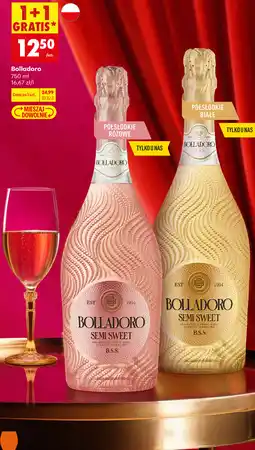 Biedronka Wino musujące Bolladoro Semi Sweet Półsłodkie Różowe / Białe oferta