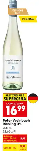 Biedronka Wino bezalkoholowe Peter Weinbach Riesling 0% oferta