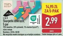 ALDI L & D Skarpetki dziecięce, 5 par oferta