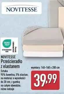 ALDI NOVITESSE Prześcieradło z elastanem 140-160 x 200 cm oferta