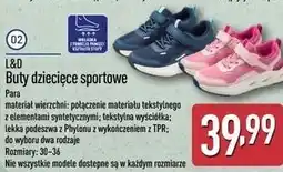ALDI L&D Buty dziecięce sportowe oferta