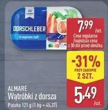 ALDI Wątróbki z dorsza Almare oferta