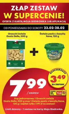 Biedronka Zestaw: Gnocchi świeże Gusto Bello + świeże pesto z bazylią Rana oferta