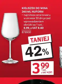 Selgros Kieliszek do wina Nuform oferta