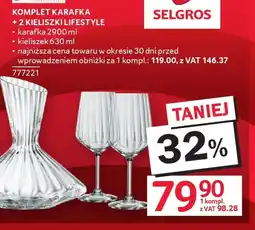 Selgros Komplet karafka + 2 kieliszki oferta