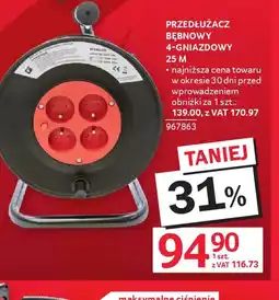 Selgros Przedłużacz bębnowy 4-gniazdowy oferta