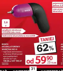 Selgros Bosch wkrętak akumulatorowy IXO VI oferta