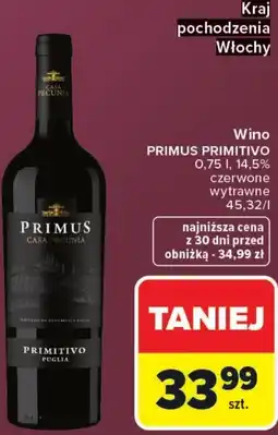 Carrefour Wino Primus Primitivo oferta