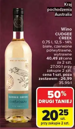 Carrefour Wino Cudgee Creek oferta