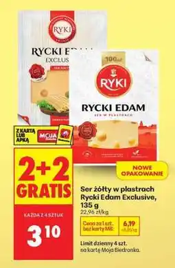 Biedronka Ser żółty w plastrach Rycki Edam Exclusive , 135 g oferta