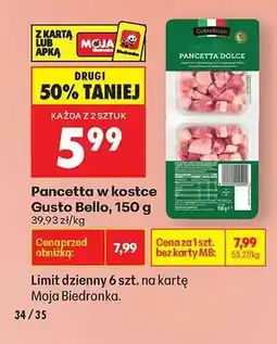 Biedronka Pancetta w kostce Gusto Bello, 150 g oferta