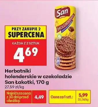 Biedronka Herbatniki holenderskie w czekoladzie San Łakotki, 170 g oferta