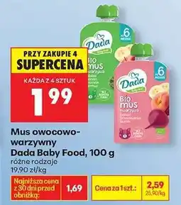Biedronka Mus owocowo warzywny Dada Baby Food 100 g oferta