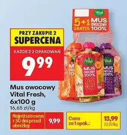 Biedronka Mus owocowy Vital Fresh, 6x100 g oferta