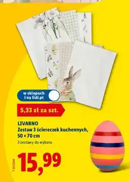 Lidl Zestaw 3 ściereczek kuchennych 50 × 70 cm oferta