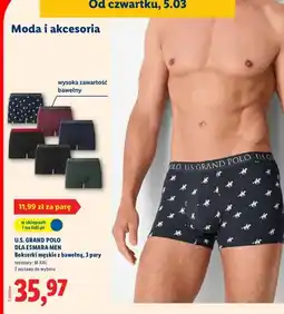 Lidl Bokserki męskie z bawełną, 3 pary oferta