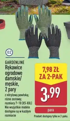 ALDI Rękawice ogrodowe damskie/męskie, 2 pary oferta