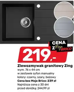 Bricomarche Zlewozmywak granitowy Zing oferta