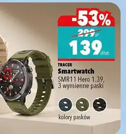 Biedronka Smartwatch SMRT1 Hero 1.39, 3 wymienne paski kolory pasków oferta