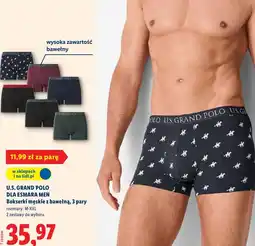 Lidl U.S. GRAND POLO DLA ESMARA MEN Bokserki męskie z bawełną, 3 pary oferta
