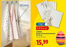 Lidl LIVARNO Zestaw 3 ściereczek kuchennych, 50 x 70 cm oferta