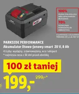 Lidl PARKSIDE PERFORMANCE Akumulator litowo-jonowy smart 20 V, 8 Ah oferta