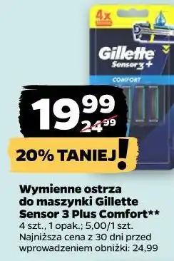 Netto Wymienne ostrza do maszynki Gillette Sensor 3 Plus Comfort oferta
