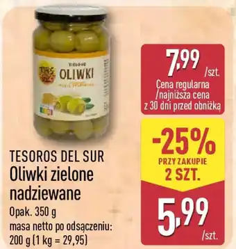ALDI TESOROS DEL SUR Oliwki zielone nadziewane oferta