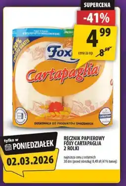 Arhelan Ręcznik papierowy Foxy Cartapaglia 2 rolki oferta