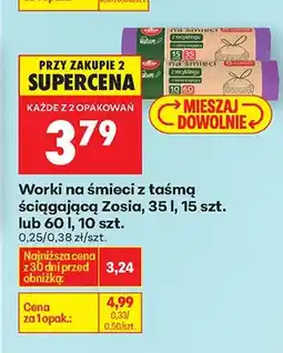 Biedronka Worki na śmieci z taśmą ściągającą oferta
