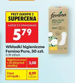 Biedronka Wkładki higieniczne Pure 3in1 oferta
