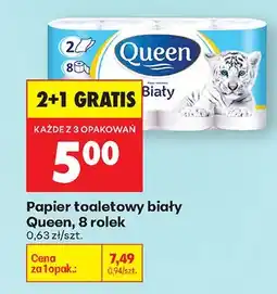 Biedronka Papier toaletowy biały 8 rolek 2+1 GRATIS oferta