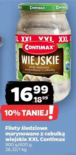 Netto Filety śledziowe marynowane z cebulką wiejskie XXL Contimax oferta