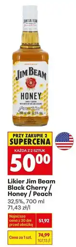 Biedronka Likier Jim Beam Black Cherry / Honey / Peach oferta
