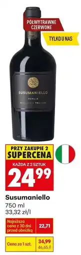 Biedronka Wino Susumaniello Półwytrawne Czerwone oferta