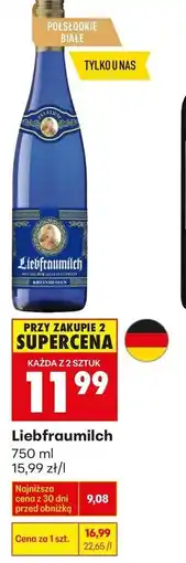 Biedronka Wino Liebfraumilch Półsłodkie Białe oferta