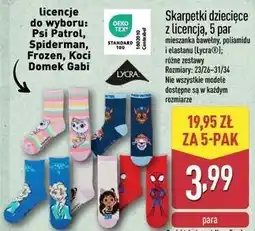 ALDI Skarpetki dziecięce z licencją, 5 par oferta