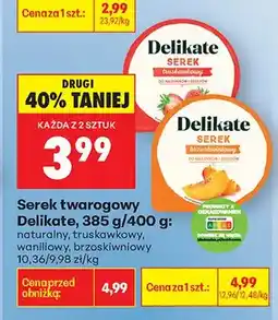 Biedronka Serek twarogowy naturalny, truskawkowy, waniliowy, brzoskwiniowy oferta